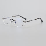 CHH Chrome Hearts Glasses Frameless Pure Titanium Glasses Frame Personalized Business