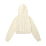 Women Hoodie Letter Cropped Hoodie Loose Long Sleeve Cardigan Jacket