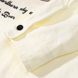 Men Long Sleeved T Shirt Long Sleeve Shirt Men's Design Loose Niche Puff Print Shirt