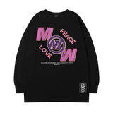 Men's Long Sleeve Shirt Letter Printed Long Sleeve T-shirt Men's Ins Hip Hop Loose All-Matching