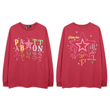 Men Long Sleeve Shirt Printed Couple Long Sleeve T-shirt Men and Women All-Matching Base