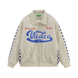 Men Cotton Padded Jacket Coat Racing Suit Cotton-Padded Coat Men's Fall Winter Coat Towel Embroidery Letters