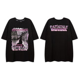 Men T Shirt Hiphop Street Retro Printed Couple Short Sleeve T-shirt Men and Women