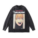 Men Long Sleeve Shirt Cartoon Print Bottoming Long Sleeve T-shirt Men and Women Oversize Couple's Tops