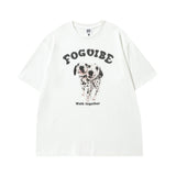 Men T Shirt Vintage Printed Washed Distressed Couple Short Sleeve T-shirt Men and Women