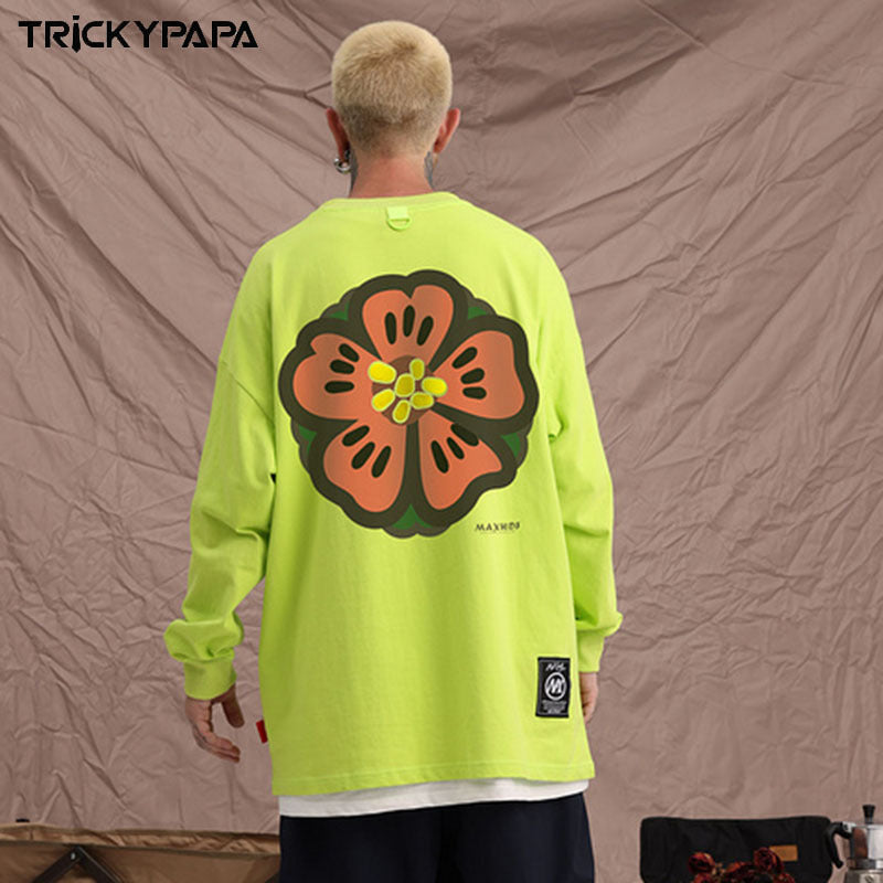 Men Long Sleeve Shirt Casual Printed Long Sleeve Men and Women Couple Loose Sweater T-shirt
