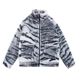 Men Cotton Mixed Jacket Coat Printed Plush Cotton Coat Jacket Loose Cotton Coat Winter Warm