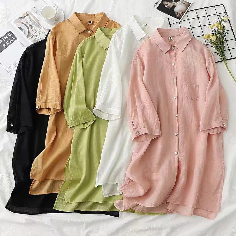 Women T-Shirt Summer Solid Color Loose Shirt Sun Protection Shirt