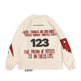 Men Fleece Lined Hoodie Print Sweaters Menswear Loose Pullover Top Ins American Style