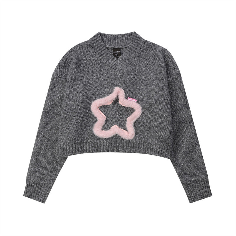 Women Sweater Short Sweater for Girls Autumn Sweater