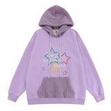 Men Hoodie Five-Pointed Star Embroidered Hoodie