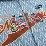 Men Long Sleeve T Shirt Men's Cartoon Animal Bowknot Shirt Cardigan Outerwear