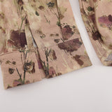 Men Long Sleeved T Shirt Floral Print Long Sleeve Shirt Men's Loose Spring and Autumn Lapel Shirt