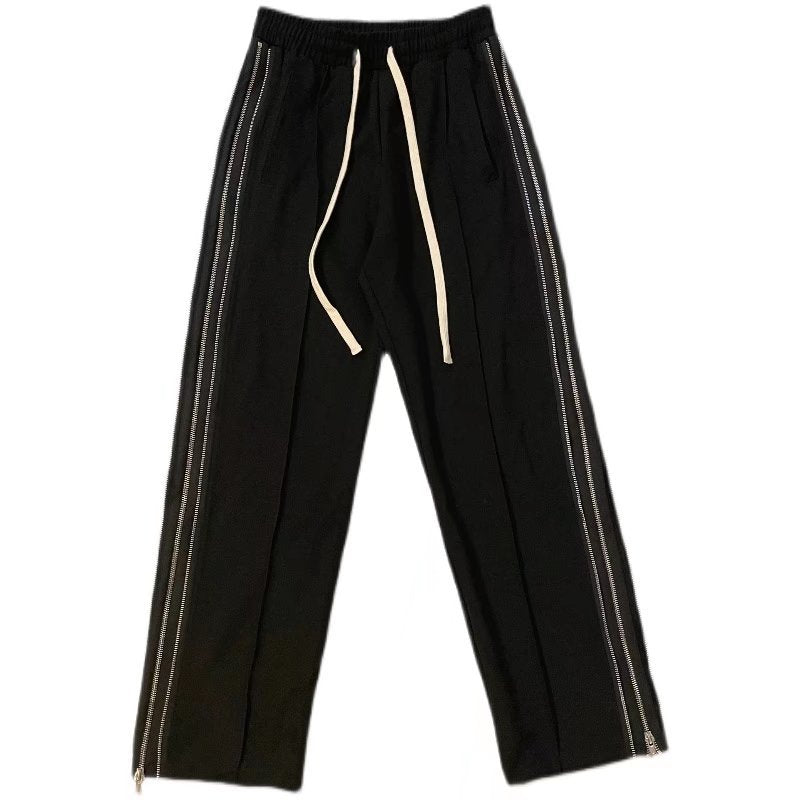Men Sweatpants Sports Pants Men's Spring and Autumn Loose Zip All-Matching
