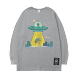 Men Long Sleeve Shirt Alien Printed Long Sleeve T-shirt Men and Women Autumn Couple's Tops