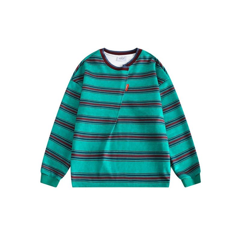 Unisex Hoodie College Style Fashion Brand Striped Sweater round Neck