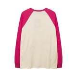 Men Long Sleeve Shirt Sweet Cool Contrast Color Stitching Long Sleeve T-shirt Men and Women Couple