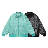 Graffiti Bomber Jacket Denim Jacket Men and Women Loose