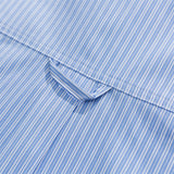 Men Long Sleeved T Shirt Vertical Striped Long Sleeve Shirt Men's Casual round Hem Shirt Loose Outer Fashion