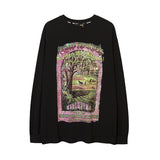 Men's Long Sleeve Shirt Long Sleeve Men's and Women's Autumn and Winter Ins Retro Couple Half Sleeve T-shirt
