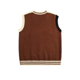 Unisex Sweatshirt Fall Color Contrast Patchwork Spring and Autumn Vest