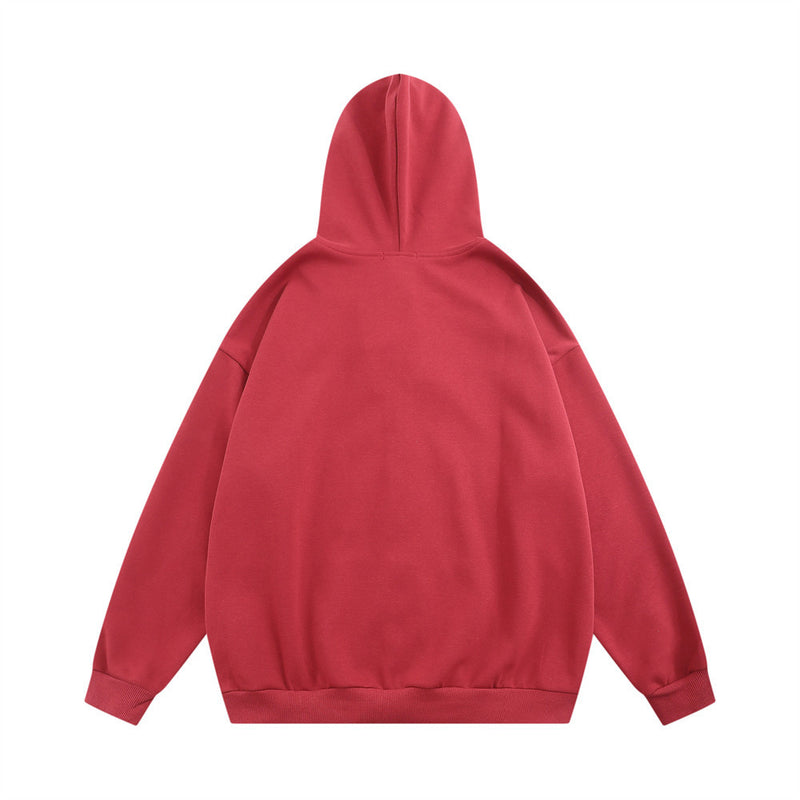 Men Hoodie XINGX Printed Full-Zip Cardigan Hooded Sweater