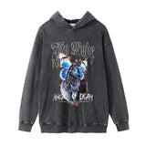 Men Hoodie Sweaters Menswear Casual Loose Long Sleeve Washed Distressed Hoodie