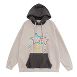 Men Hoodie Five-Pointed Star Embroidered Hoodie