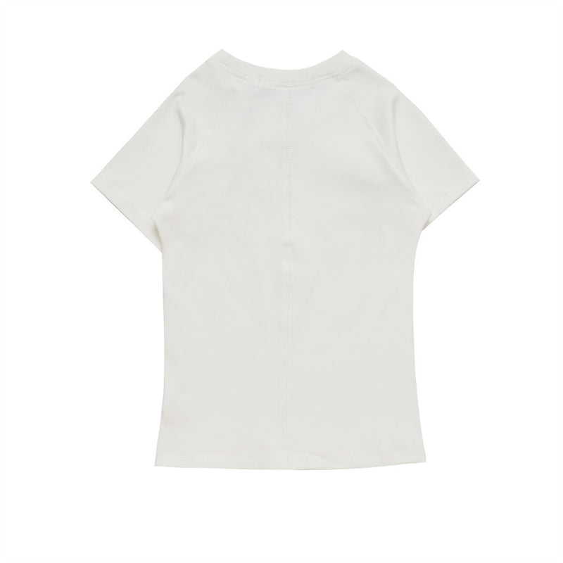 Women T-shirt Printed Short-Sleeved T-shirt Women's Summer round Neck Slim Fit