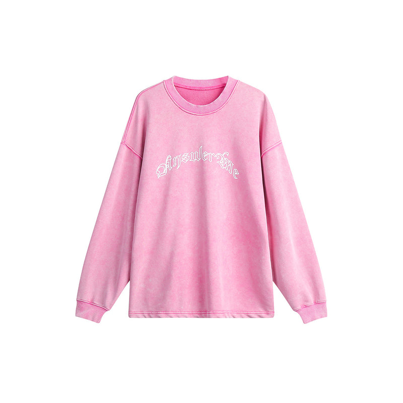 Unisex Hoodie College Style Fashion Brand Washed Printed Sweater round Neck Men and Women