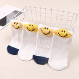 Kapital Sock Hitian Hehong Thick Thread Smiley Face Japanese Ins Trendy Socks Contrast Knitted Long Tube Pile Women