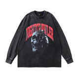 Men Long Sleeve Shirt Anime Distressed Long Sleeve T-shirt Men and Women Casual Couple's Tops