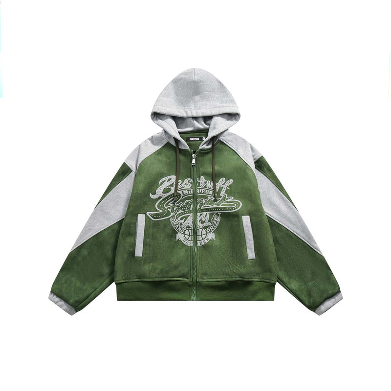Unisex Jacket Autumn Stitching Suede Jacket