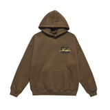 Men Fleece Lined Hoodie Hooded Sweater Loose Men's Clothing Ins Letter Embroidered Printed Pullover