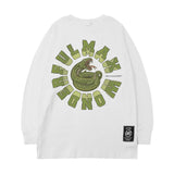 Men Long Sleeve Shirt Cartoon Pattern Printed Long Sleeve T-shirt Men and Women Couple Hip Hop