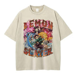 2024Iguro Obanai T Shirts Oversized Vintage Washed Anime