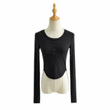Women T-Shirt Long Sleeve Bottoming Shirt Women's Short T-shirt