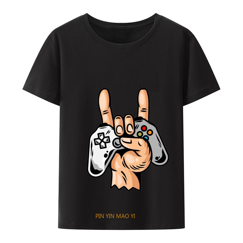 rock hiphop holding game controller is so exciting