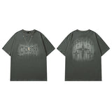 Men T Shirt Kitten Print Short Sleeve T-shirt Hip-Hop Street Loose