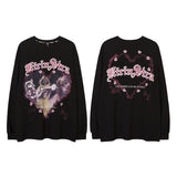 Men Long Sleeve Shirt Printed Long Sleeve T-shirt Men and Women Hip Hop Couple All-Match Loose