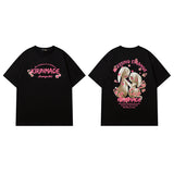 Men T Shirt Letter Print Short-Sleeve T-shirt Loose Men and Women Casual