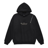 Men Fleece Lined Hoodie Autumn and Winter Pullover Sweater Men's Zipper Metal Letter Hoodie Trendy Brand Street