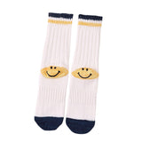 Kapital Sock Hitian Hehong Thick Thread Smiley Face Japanese Ins Trendy Socks Contrast Knitted Long Tube Pile Women