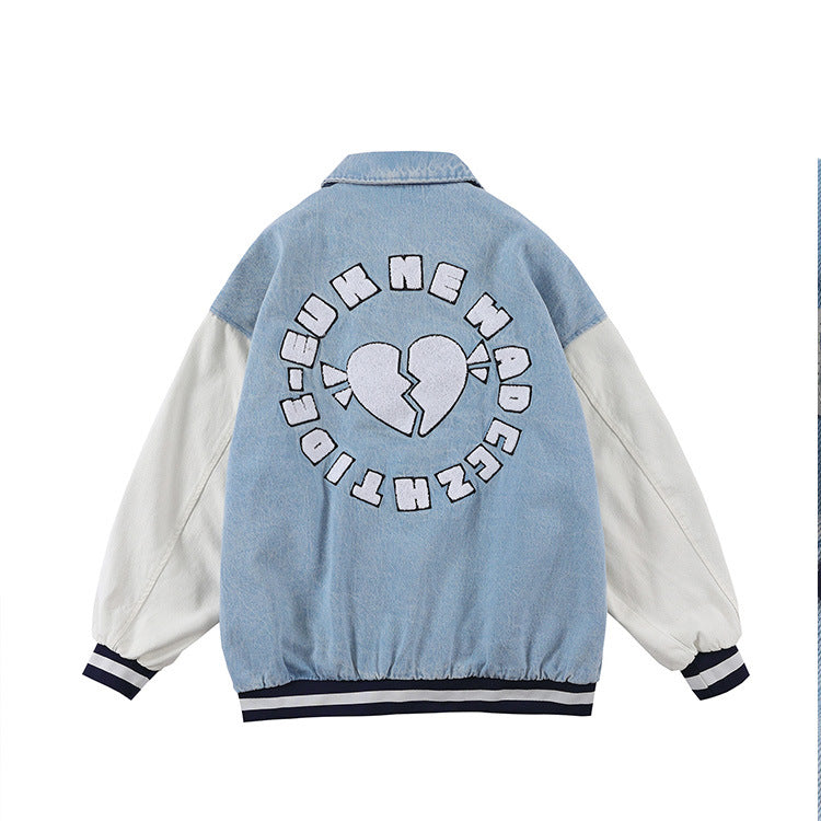 Varsity Jacket Vintage Autumn Vintage Loose Wash Jacket