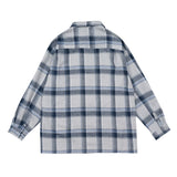 Men Long Sleeved T Shirt Plaid Shirt Men Long Sleeve Loose-Fitting Shirt Coat Casual Polo Collar