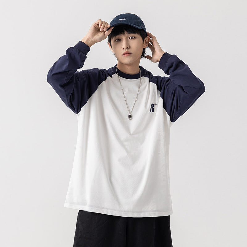 Unisex Hoodie Top Loose Long Men's T-shirt round Neck Sweater
