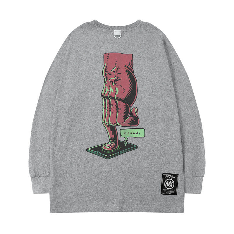 Men Long Sleeve Shirt Men's and Women's Loose Sleeves T-shirt High Street Ins Retro Hip Hop