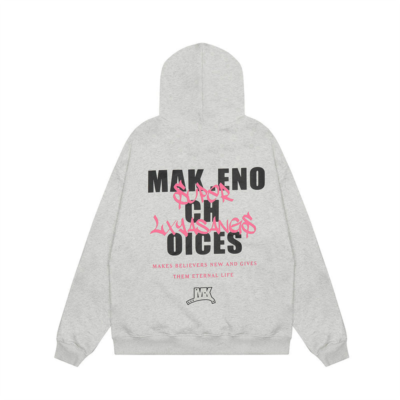 Men Hoodie Men's Ins Letter Printing Casual Long Sleeve Pullover Top