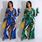 Jungle Print Maxi Dress Fashion Women's Wear Casual Printing