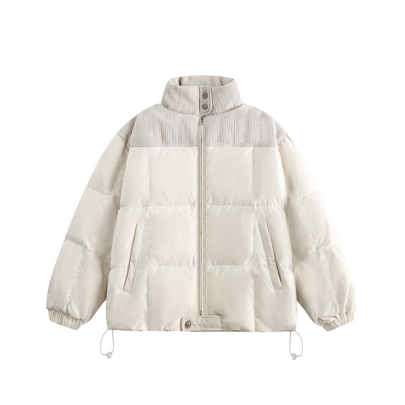 Unisex Jacket Winter Minimalist Stand Collar Stitching down Jacket